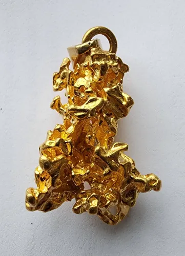Gold Nugget Pendant 21Kt